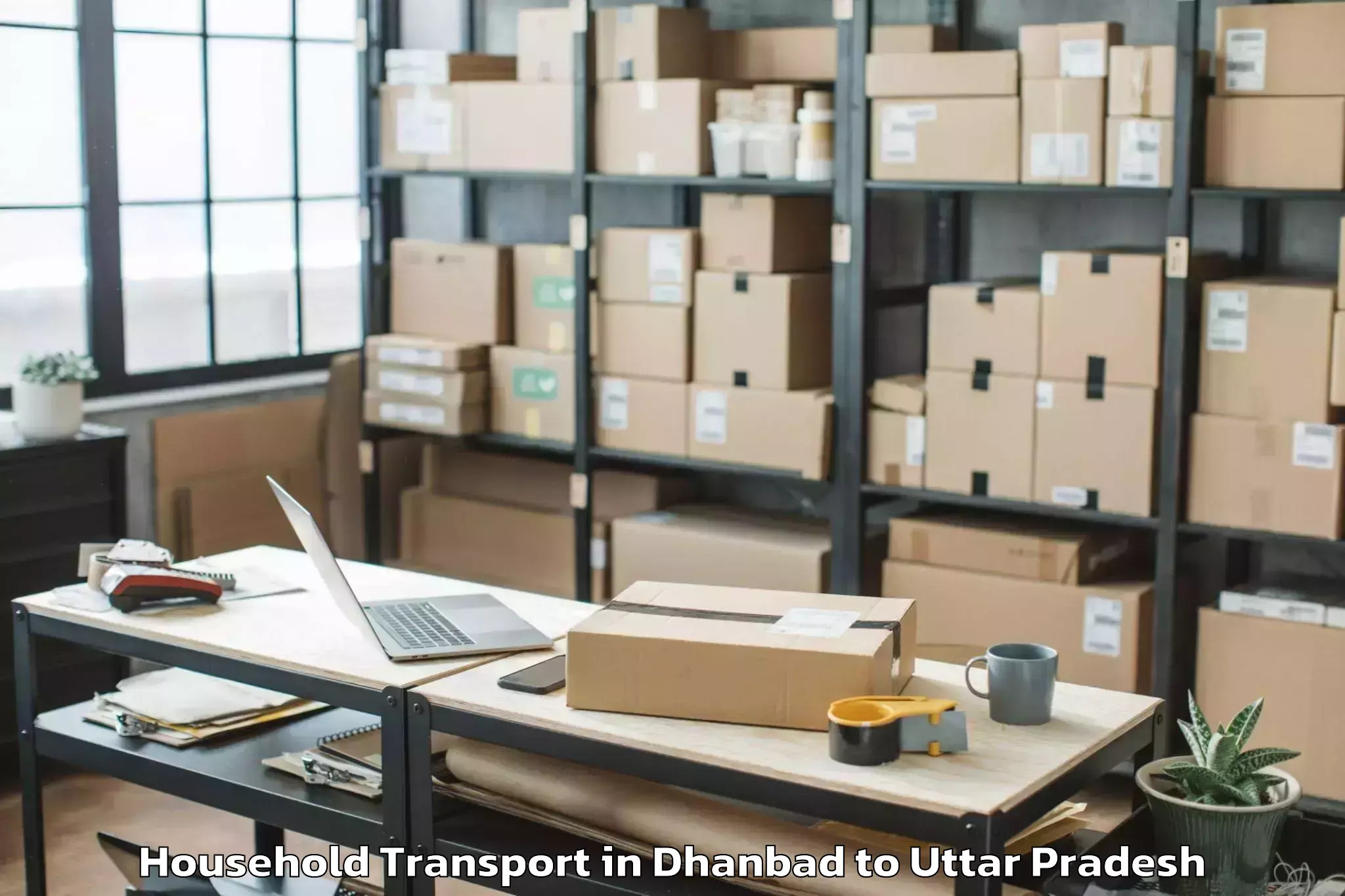 Top Dhanbad to Mahmudabad Household Transport Available